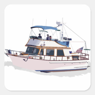 CHB DIESEL TRAWLER QUADRATISCHER AUFKLEBER