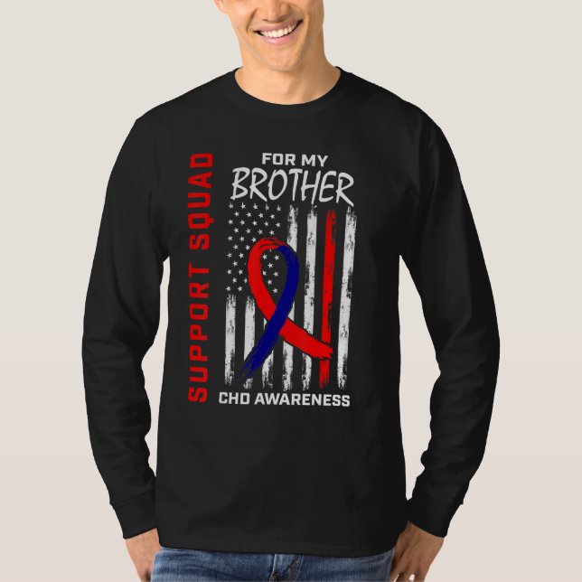 CHD Awareness Brother Heart Disease Support Squad T-Shirt (Vorderseite)