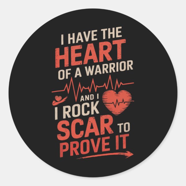 Chd Awareness Heart Disease Warrior Support Surger Runder Aufkleber (Vorderseite)