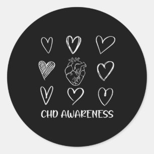 Chd Awareness Warrior Herzerkrankung Monatswarenen Runder Aufkleber