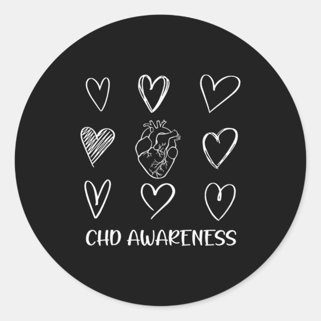 Chd Awareness Warrior Herzerkrankung Monatswarenen Runder Aufkleber (Vorderseite)