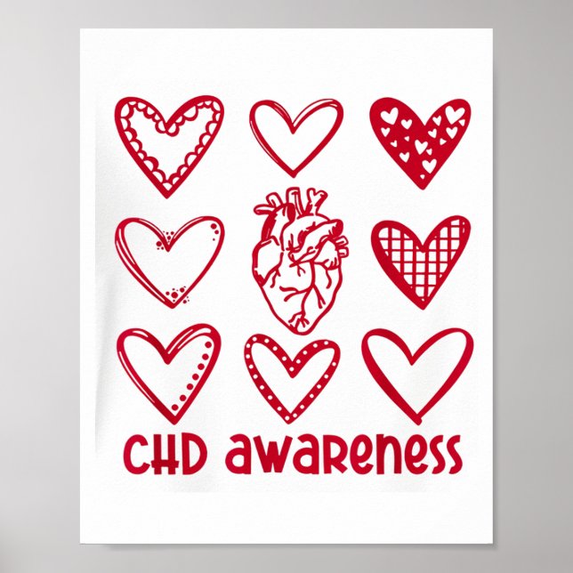 CHD-Bewusstseins-Monat für angeborene Herzfehler Poster (Vorne)