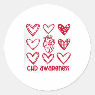 CHD-Bewusstseinsmonat für angeborene Herzfehler Runder Aufkleber