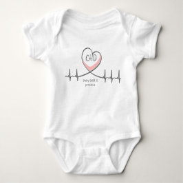 CHD EKG Heart Warrior Baby Jersey Bodysuit Baby Strampler