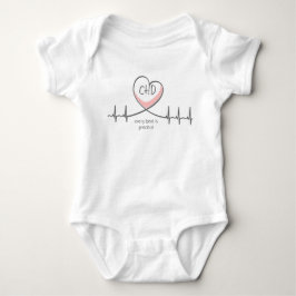 CHD EKG Heart Warrior Baby Jersey Bodysuit Strampler