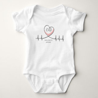 CHD EKG Heart Warrior Baby Jersey Bodysuit Strampler