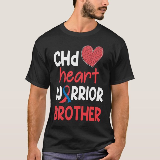 CHD Heart Disease Warrior Proud Brother Awareness  T-Shirt (Vorderseite)