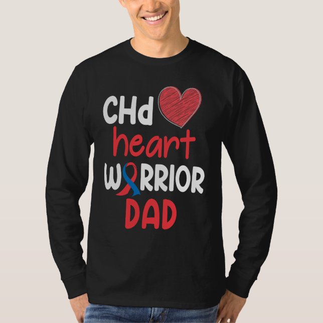CHD Heart Disease Warrior Proud DAD Awareness Ribb T-Shirt (Vorderseite)
