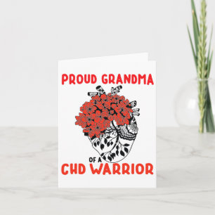 Chd Warrior Proud Oma Hübsches Rotes Blumenherz Karte