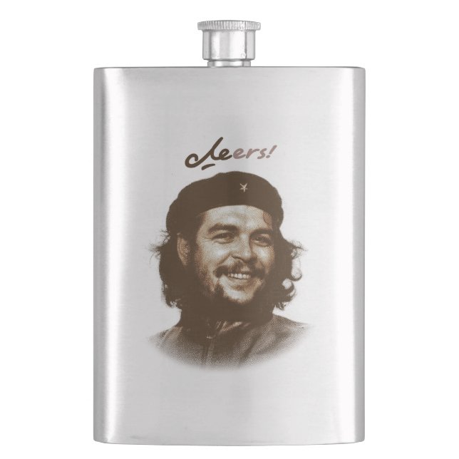 Che Guevara-Lächeln-"Beifall-" klassische Flasche Flachmann (Vorderseite)