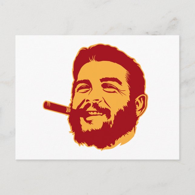 Che Guevara mit Cigar Portrait Postkarte (Vorderseite)
