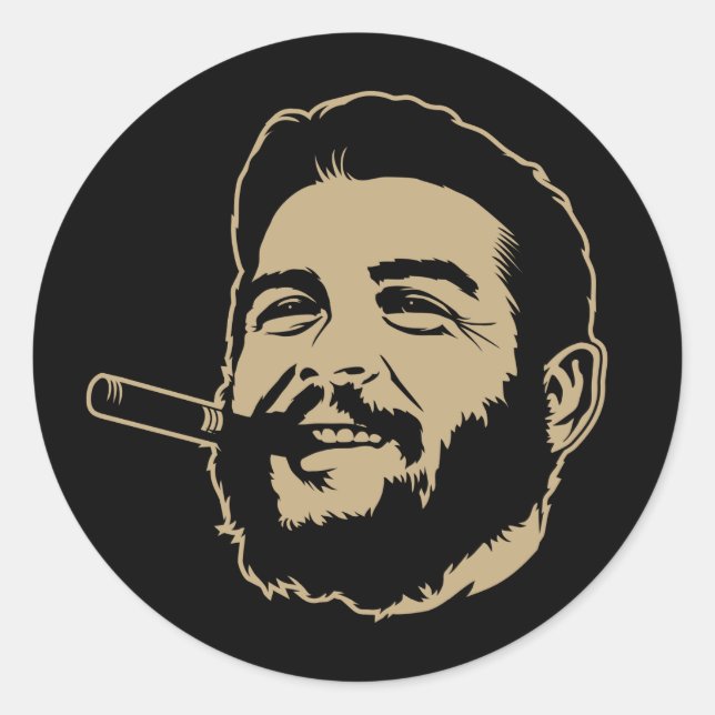 Che Guevara mit Cigar Portrait Sticker (Vorderseite)