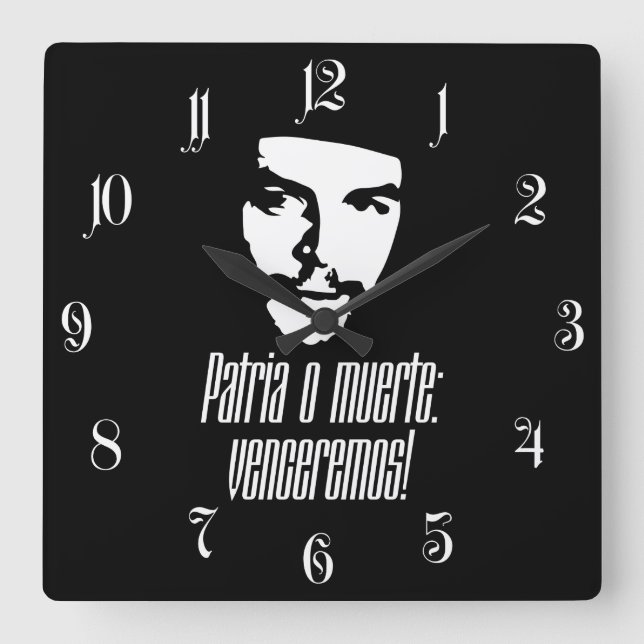 Che Guevara Quadratische Wanduhr (Vorderseite)