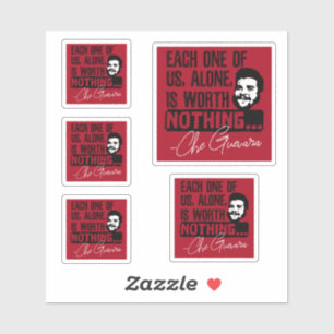 Che Guevara Zitat - Jeder allein verdient nichts Aufkleber