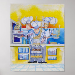 Che if at work Oil painting Poster