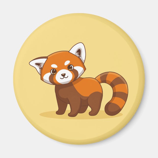 Che Red Panda on Yellow Magnet (Vorne)
