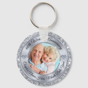 Cheap 60th Anniversary Favors, PHOTO and TEXT Schlüsselanhänger