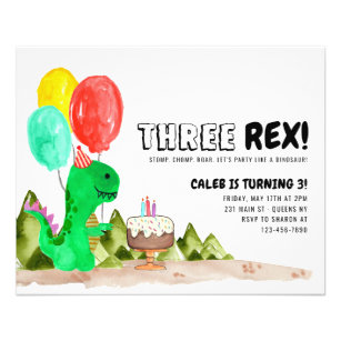 Cheap DREI Rex Balloon Cake Dinosaur 3. Geburtstag Flyer