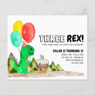Cheap DREI Rex Balloon Cake Dinosaur 3. Geburtstag Flyer
