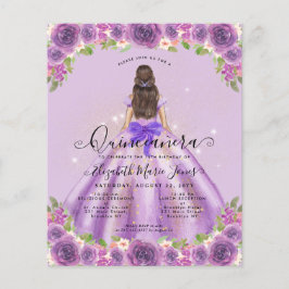 Cheap Floral Light Purple Princess Quinceanera Flyer