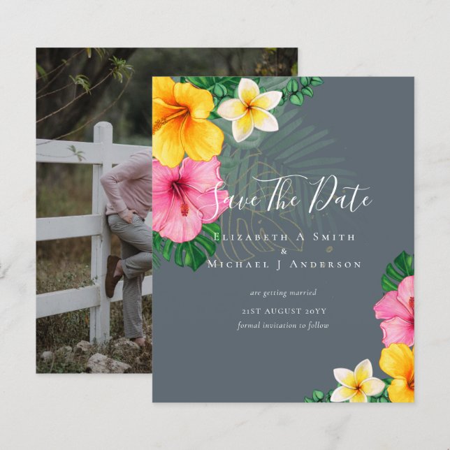 CHEAP Foto Rette Dates TROPICAL BLUME Beach (Vorne/Hinten)