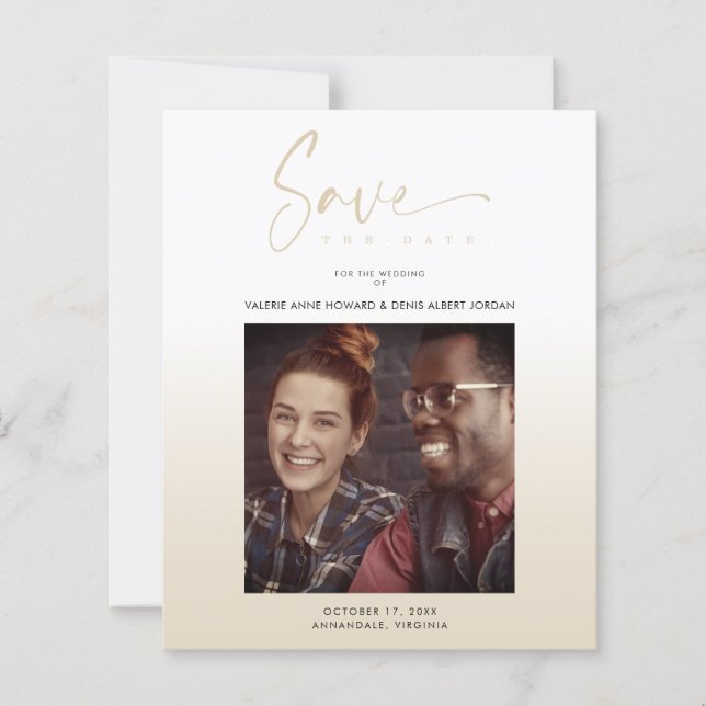 Cheap Modern Gradient Minimalist Photo Couple (Vorderseite)