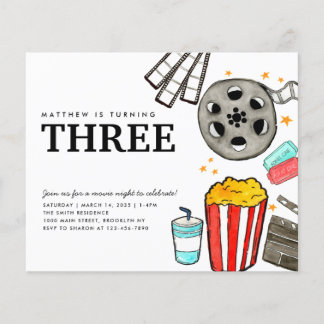 Cheap Movie Night Cinema Party Geburtstag Kind Flyer