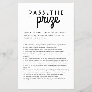 Cheap Pass das preiswerte Baby Shower Spiel einfac Flyer