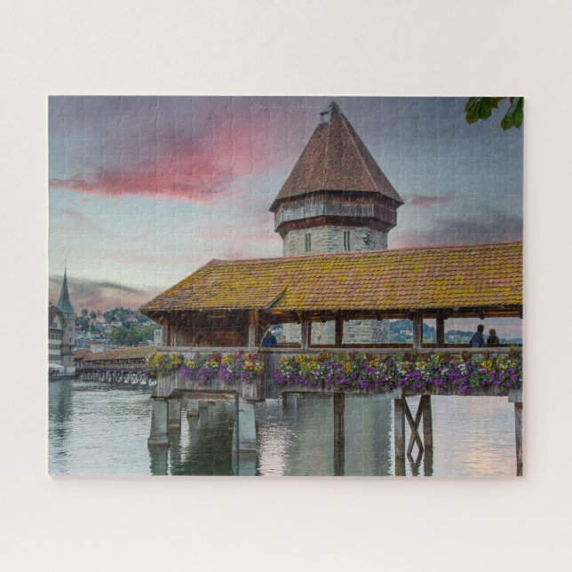 Cheapel Bridge in Luzern, Schweiz Puzzle (Horizontal)