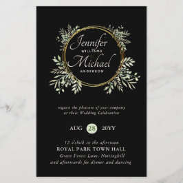CHEAPEST Wedding Invitation Green Wreath BUDGET