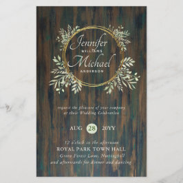 CHEAPEST Wedding Invitation Green Wreath BUDGET