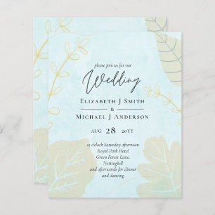 Cheapest Wedding Watercolor Blue Wash Script
