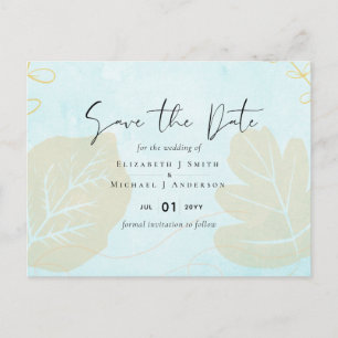 Cheapest Wedding Watercolor Blue Wash Script Postkarte