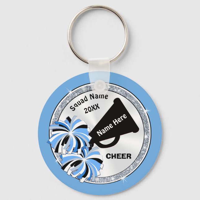 CheapTeam Geschenkideen für Cheer, Blue, White, Bl Schlüsselanhänger (Vorderseite)