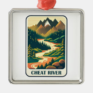 Cheat River West Virginia Colors Ornament Aus Metall