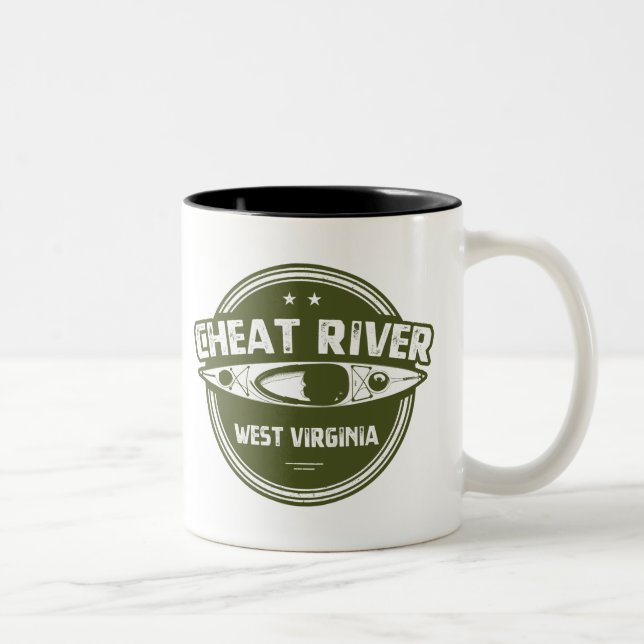 Cheat River, West Virginia Zweifarbige Tasse (Rechts)