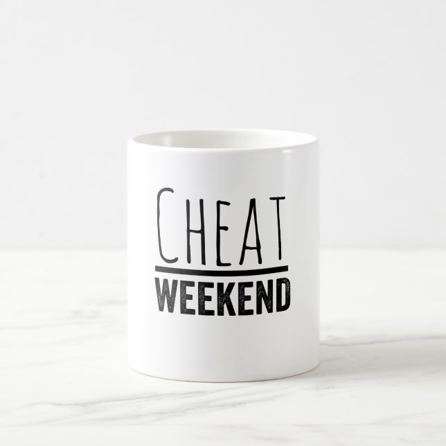 Cheat Weekend - Funny Gym Redewendungen Kaffeetasse (Mittel)