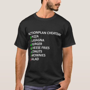 Cheatday Pizza Burger Fries Checklist T-Shirt