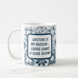 Cheater Traditionelle Patchwork Stars Quilt Blue Kaffeetasse