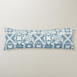 Cheater Traditionelle Patchwork Stars Quilt Blue Seitenschläferkissen