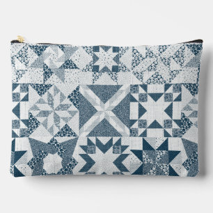 Cheater Traditionelle Patchwork Stars Quilt Blue Zubehörtasche