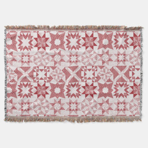 Cheater Traditionelle Patchwork Stars Quilt Red Decke