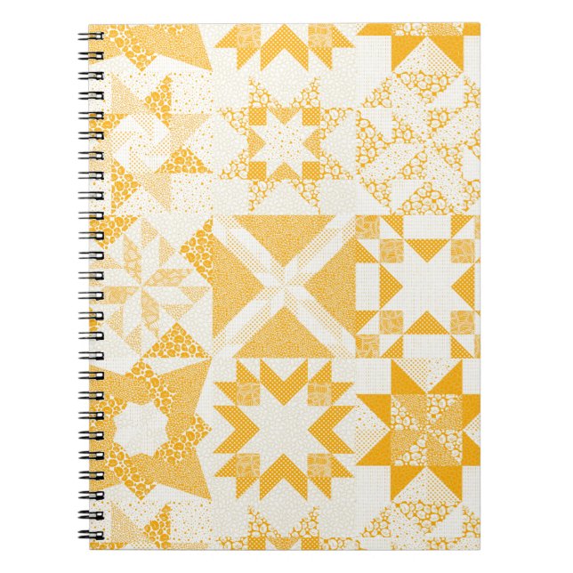 Cheater Traditionelle Patchwork Stars Quilt White Notizblock (Vorderseite)