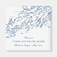 Chebeague Island Maine Karte Elegant Wedding Favor