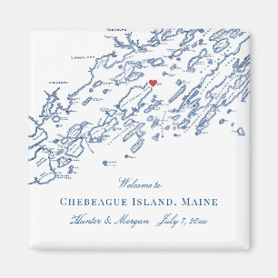 Chebeague Island Maine Karte Elegant Wedding Favor Magnet