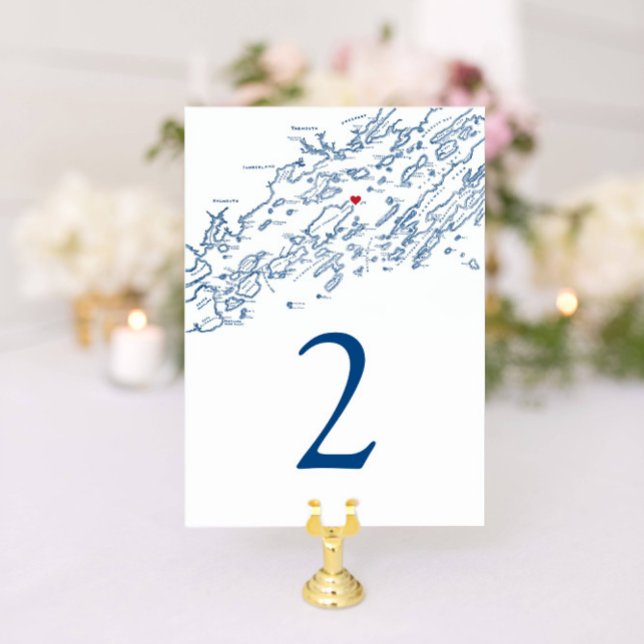 Chebeague Island Maine Map Elegant Navy Hochzeit Tischnummer (These Chebeague Island Maine table numbers are perfect for your Casco bay destination wedding)