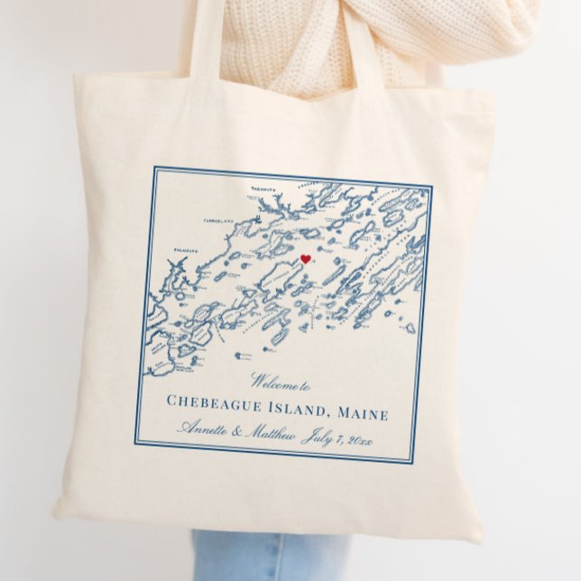 Chebeague Island Map Elegant Wedding Welcome Tragetasche (This Chebeague Island Maine wedding welcome tote bag is perfect for your Chebeague Island Inn event
)