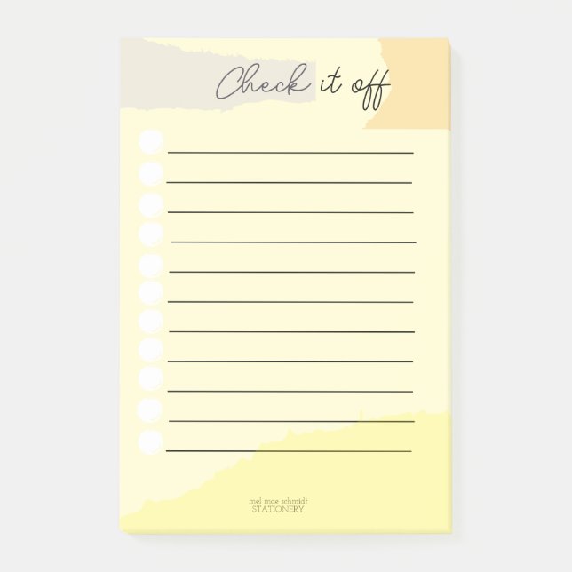 Check it off Notepad  Post-it Klebezettel (Vorderseite)