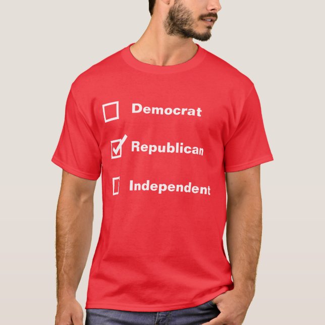 Check Mark Voter Democrat Republican Independent T-Shirt (Vorderseite)