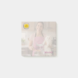 CHECK MEO Weiße Katze mit Kopfhörern – Personalisi Post-it Klebezettel